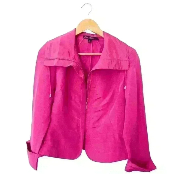 Lafayette 148 New York Linen Pink Jacket Size 2 Career Office Modest Modern